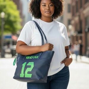 Seattle 12’s Navy and Lime Green Tote Bag